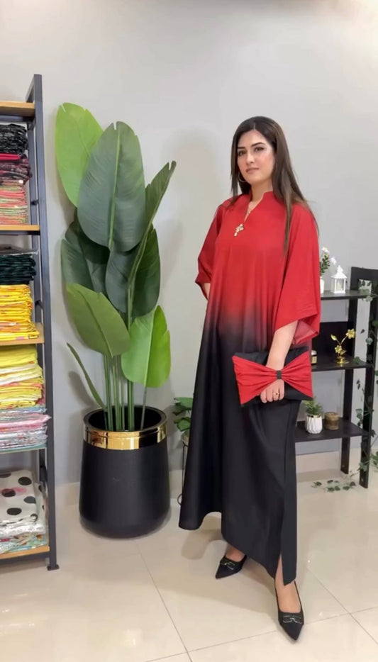 Red Black Kaftan (STITCHED)